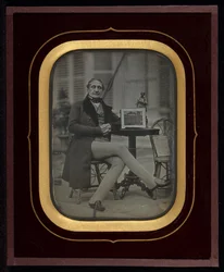 Autoportrait avec daguerréotype du Forum romain
